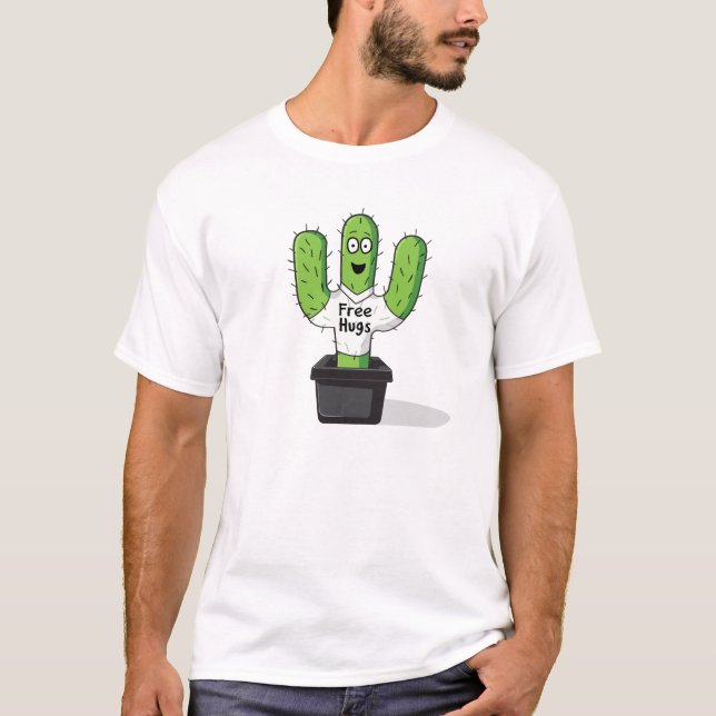 Geben Sie Umarmungs-Kaktus frei T-Shirt (Vorderseite)