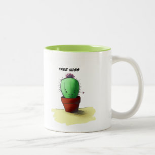 Geben Sie Umarmungs-Kaktus frei Zweifarbige Tasse