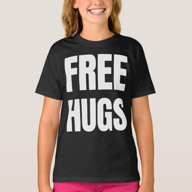 Geben Sie Umarmungs-Mädchen-amerikanisches T-Shirt (Vorderseite)