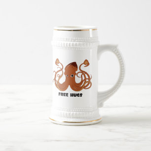 Geben Sie Umarmungs-Tintenfisch-Bier Stein frei Bierglas