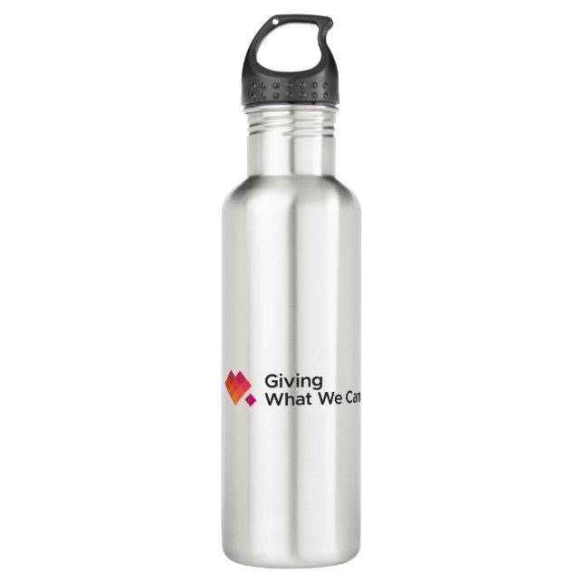 Geben, was wir Logo-weit geben können Edelstahlflasche (Vorderseite)