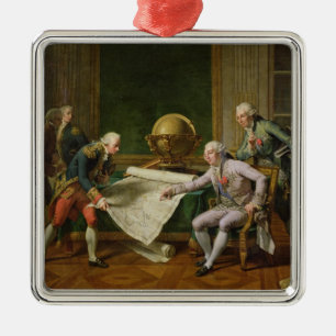 Gebende Anweisungen Louis XVI zum La Perouse Ornament Aus Metall