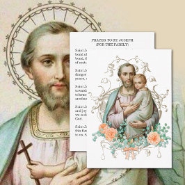 Gebet an St. Joseph für die Familie Religious Visitenkarte