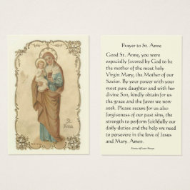 Gebet bis St. Anne mit Jungfrau Mary Holy Card