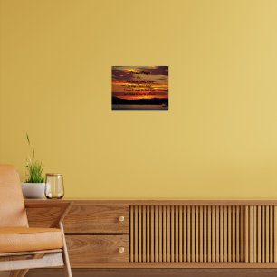 Gebet der Gelassenheit Orange Sonnenuntergangsland Poster