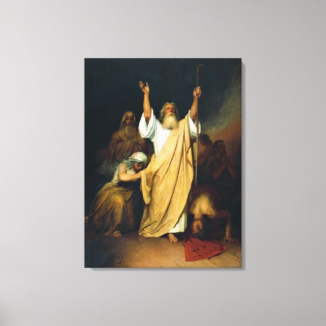 Gebet der Mose, Kunstmalerei, Leinwanddruck (Vorderseite)