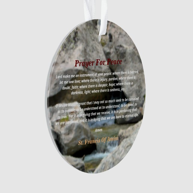 Gebet des Friedens Ornament (Vorderseite)
