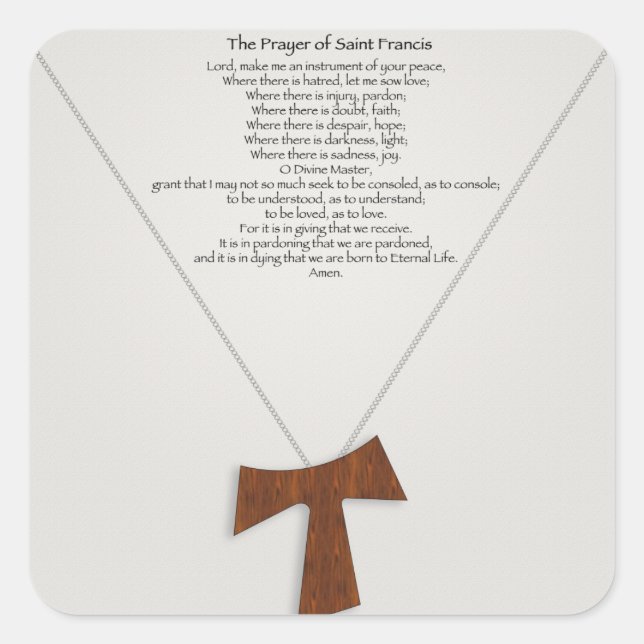 Gebet des Heiligen Franziskus Quadratischer Aufkleber (Vorderseite)