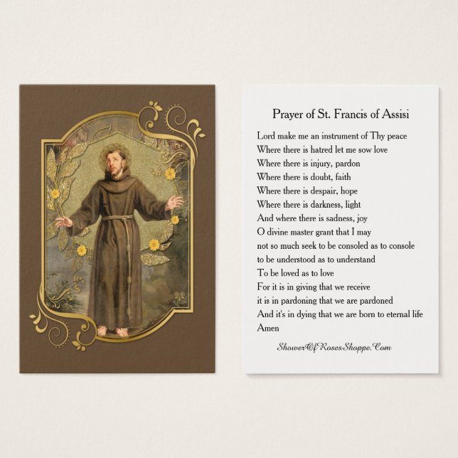 Gebet des Heiligen Franziskus von Assisi (Vorne & Hinten)