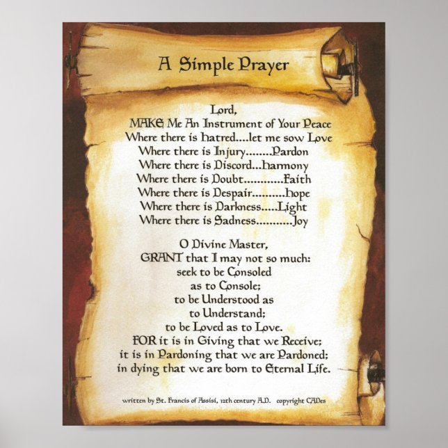 Gebet des Heiligen Franziskus von Assisi 15:17 Par Poster (Vorne)