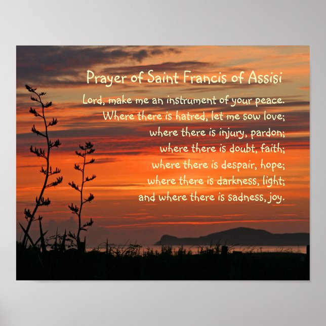 Gebet des Heiligen Franziskus von Assisi Poster (Vorne)
