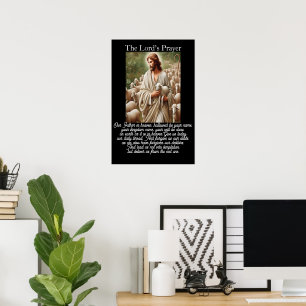 Gebet des Herrn Guter Hirte Herde Kunstwerk Poster