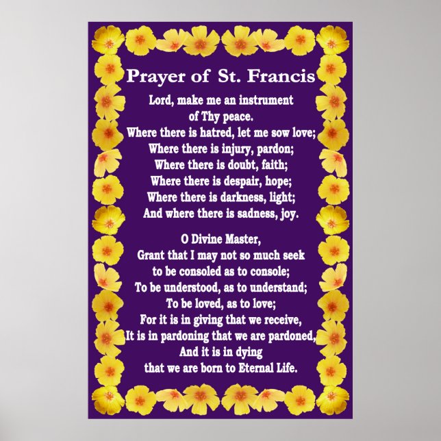Gebet des hl. Franziskus mit dem goldenen Pfarrer- Poster (Vorne)