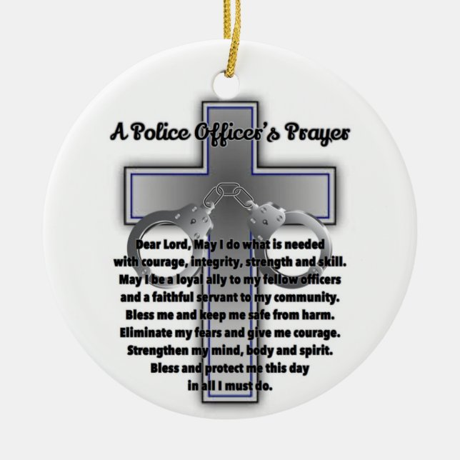 Gebet des Polizeibeamten Keramik Ornament (Vorne)