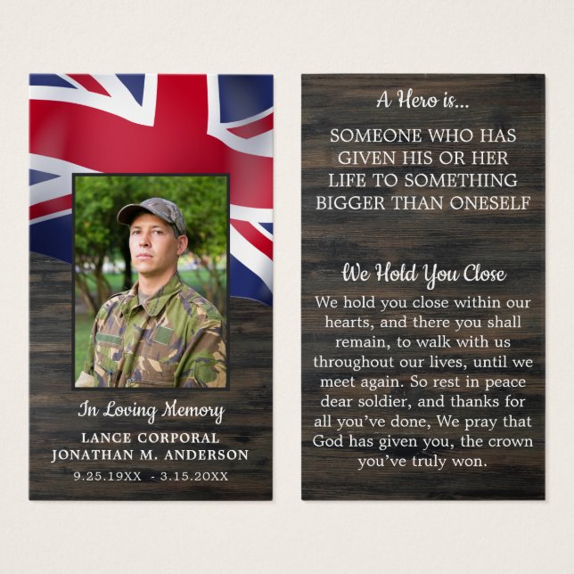 Gebet des Soldaten der britischen Armee (Vorne & Hinten)