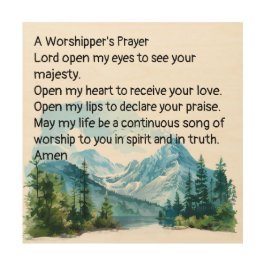 Gebet des Worshippers Holzdruck