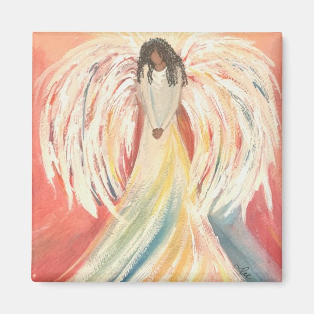 Gebet Engel 2 Zoll Square Magnet (Vorne)