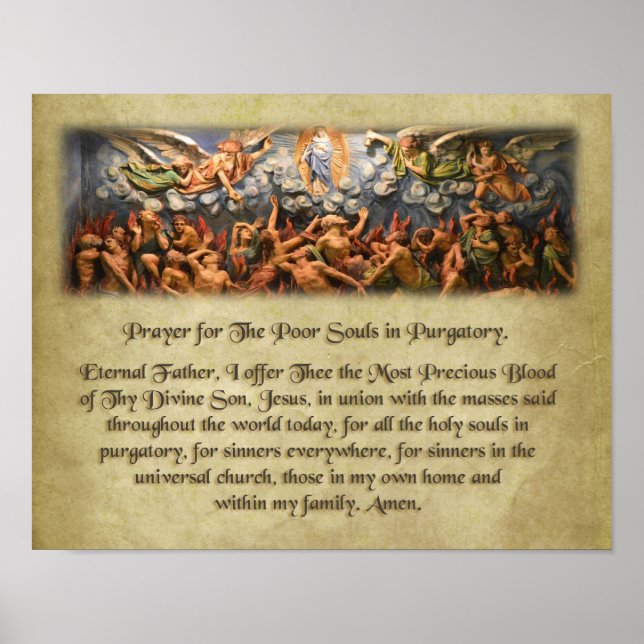 Gebet für die armen Soule im Fegefeuer. Poster (Vorne)