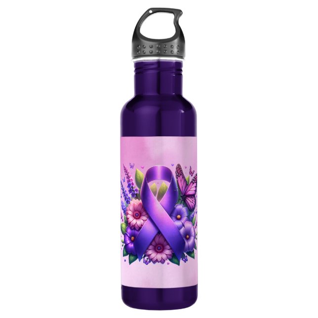Gebet für ein Heilmittel | Pankreaskarzinom Edelstahlflasche (Vorderseite)
