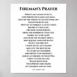 Gebet für einen Feuerwehrmann - unsere Helden Poster