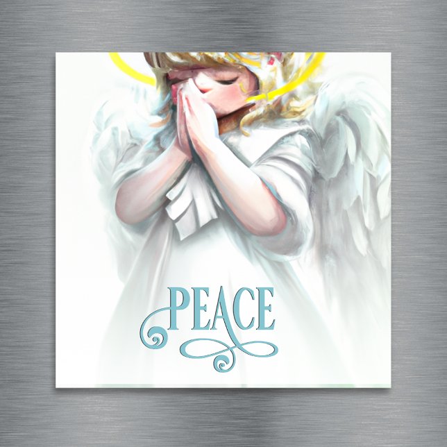 Gebet für Frieden Angel Holiday Magnetic Magnetkarte (Von Creator hochgeladen)
