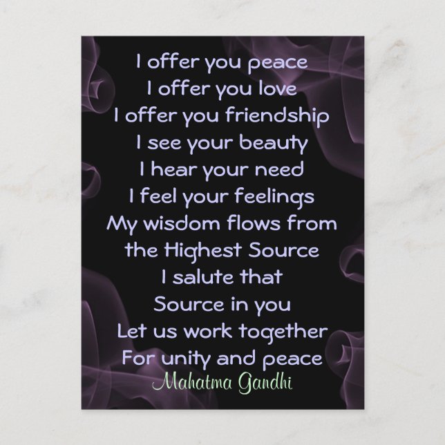 Gebet für Frieden Postkarte (Vorderseite)