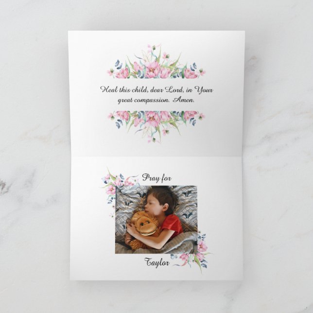 Gebet für Krebs diagnostiziertes Kind Karte (Innenseite)