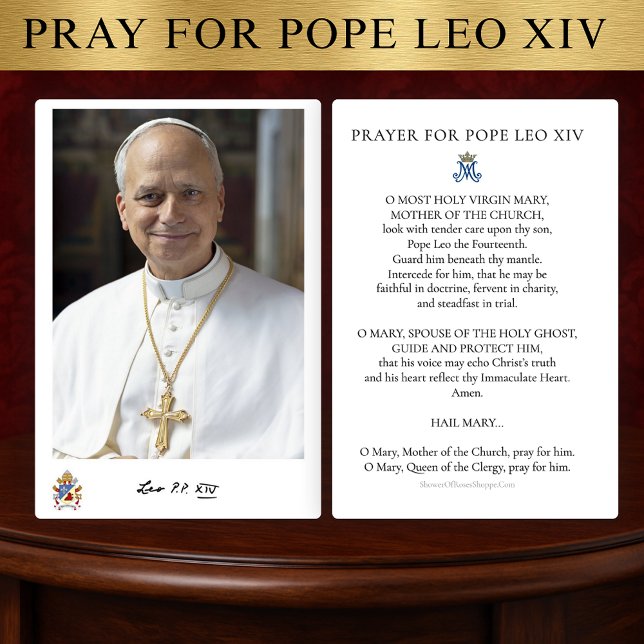 Gebet für Papst Leo XIV. Heilige Karte (Von Creator hochgeladen)