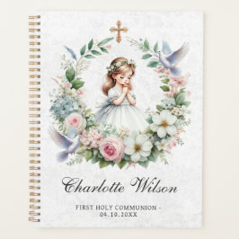 Gebet Girl White Doves Floral Erste Kommune Planer