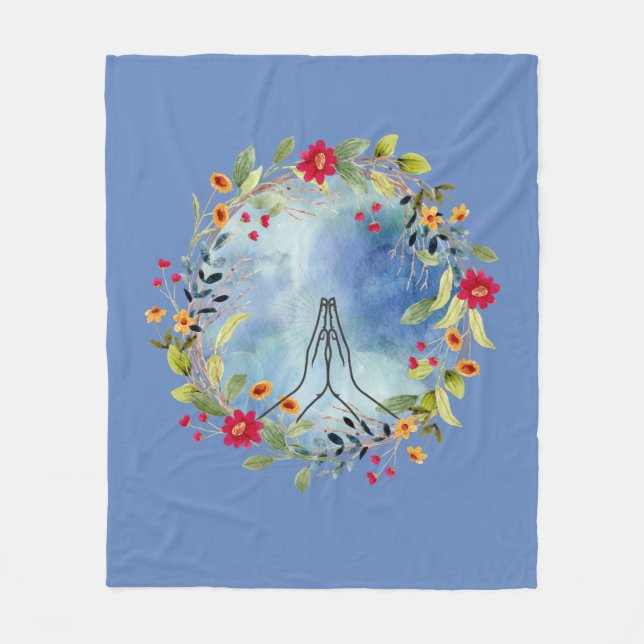 Gebet Hände Aquarell Fleecedecke (Vorderseite)