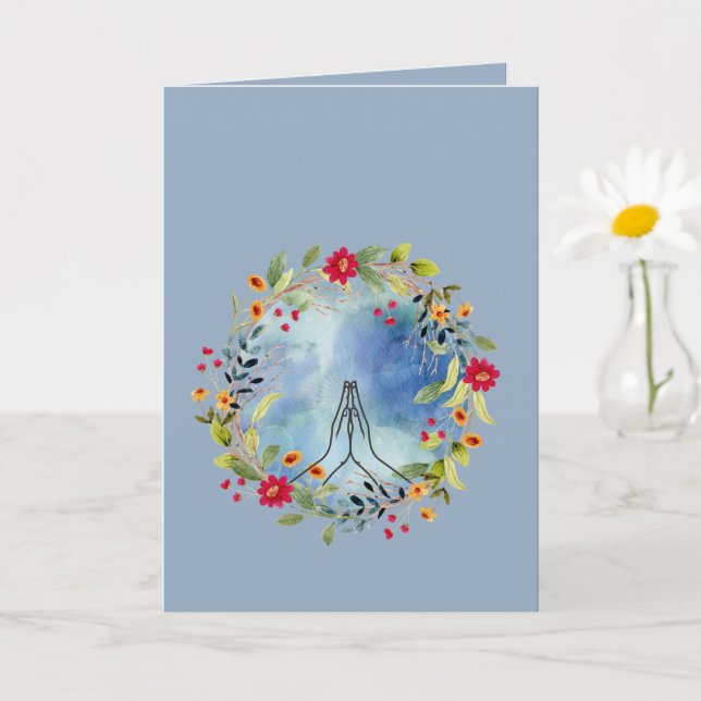 Gebet Hände Aquarell Karte (Kleine Pflanze)