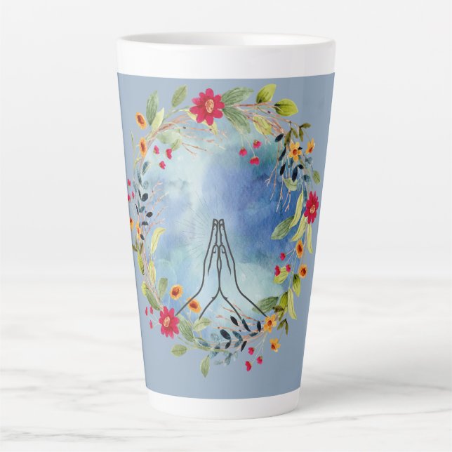 Gebet Hände Aquarell Milchtasse (Vorderseite)