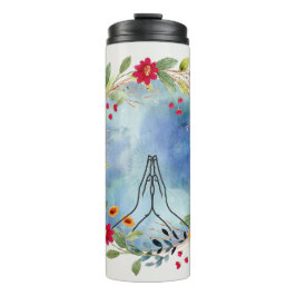 Gebet Hände Aquarell Thermosbecher