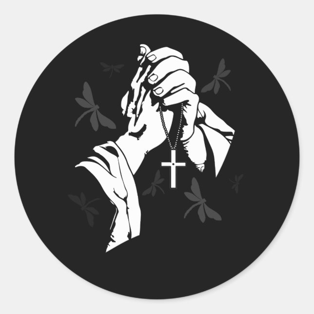 Gebet Hände Cooler Christlicher religiöser Jesus C Runder Aufkleber (Vorderseite)