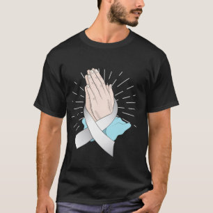 Gebet Hände mit dem Bewusstsein für den Lungenkreb T-Shirt