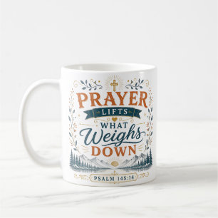 Gebet hebt, was herunterdrückt Christlicher Spruch Kaffeetasse