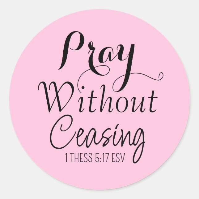 Gebet Heilige Bibel Verse Light Pink und Black Runder Aufkleber (Vorderseite)