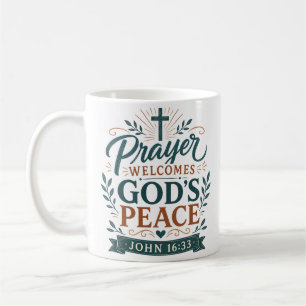 Gebet heißt Gottes Frieden willkommen Christliches Kaffeetasse