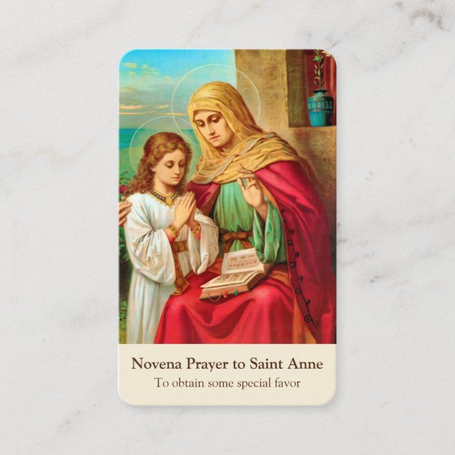 Gebet kardiert | Novena-Gebet St Anne 1 Visitenkarte (Vorderseite)