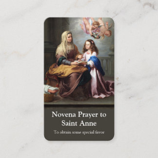 Gebet kardiert | Novena-Gebet St Anne Visitenkarte
