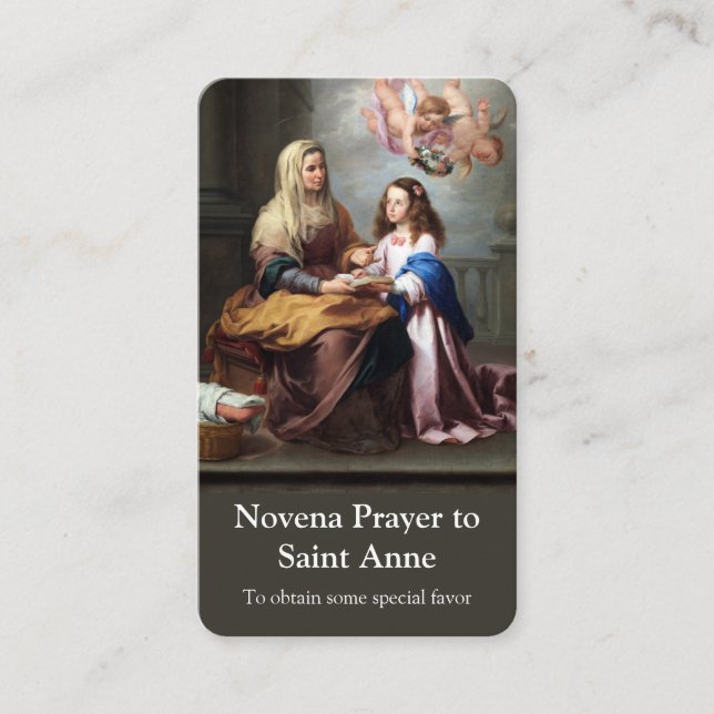 Gebet kardiert | Novena-Gebet St Anne Visitenkarte (Vorderseite)