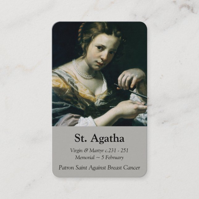 Gebet kardiert | St. Agatha 2 Visitenkarte (Vorderseite)