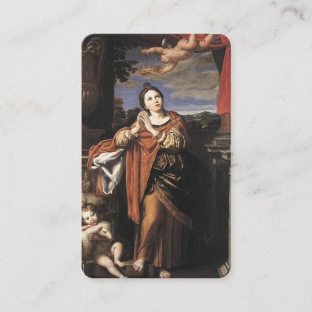 Gebet kardiert | St. Agnes von Rom 1 Visitenkarte (Vorderseite)