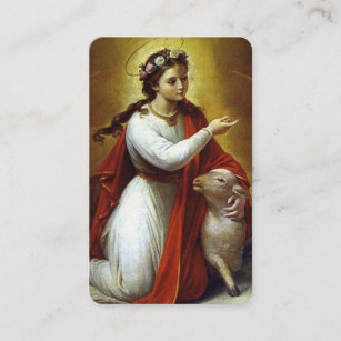 Gebet kardiert   St. Agnes von Rom 2 Visitenkarte