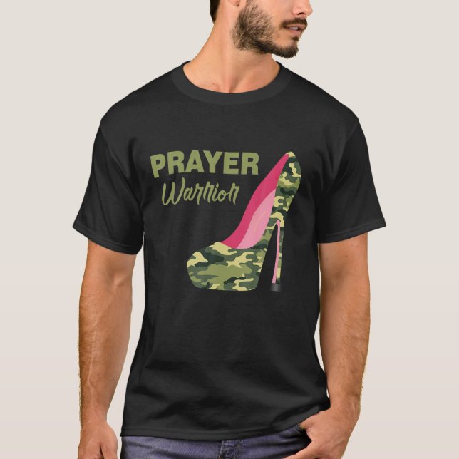 Gebet Krieger Glaube Camouflage High Heels Christl T-Shirt (Vorderseite)