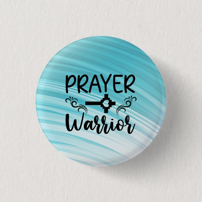 Gebet-Krieger Herz-Key grüner Hintergrund Button (Vorderseite)