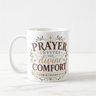 Gebet lädt göttlichen Trost ein Christliches Zitat Kaffeetasse