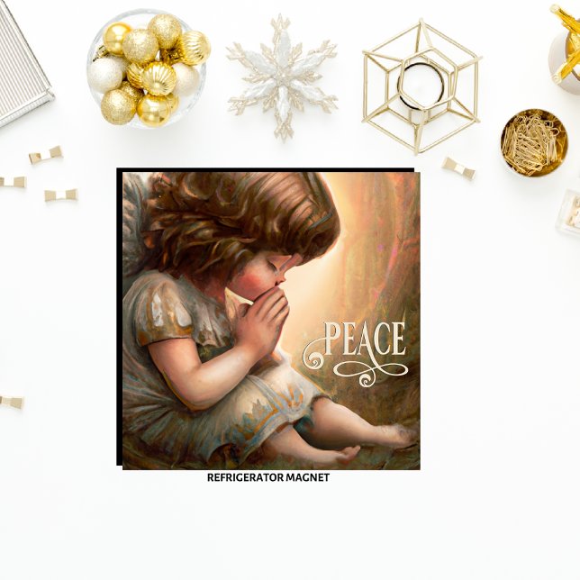 Gebet Little Girl Angel Radiant Halo Magnet (Von Creator hochgeladen)