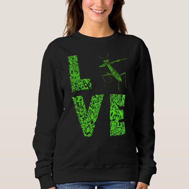 Gebet Mantis Liebe Leopard Grüner Insektenbug Sweatshirt (Vorderseite)