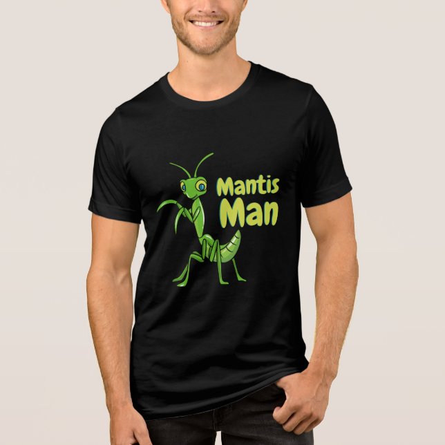 Gebet Mantis Man Green Garden Insekt Tri-Blend Shirt (Vorderseite)
